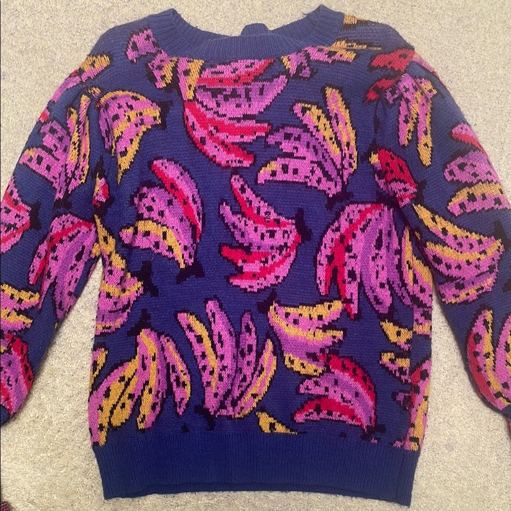 Farm rio Colorful Banana Pattern Sweater